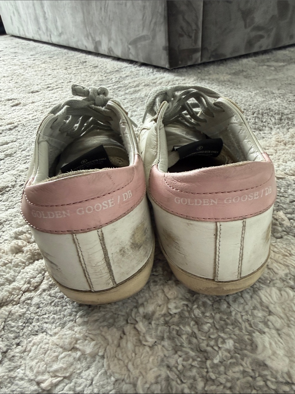 Golden Goose Women’s Super-Star Distressed Suede Trim Leather Sneakers Size 38 - Picture 4 of 6